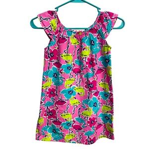 JK Designs Pink and Green Casual Dress with‎ Floral Pattern
